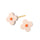 Søde AURA ørestikker med stilistisk porcelænsblomst, indfarvet i fin sart rosa og glansfuld emaljelak i flouriserende orange.  Forgyldt sterling sølv Håndlavet porcelæn · Dia. 9 mm  Pris pr. par: 349 DKK  NUDE · Varenr: AU11-3341G