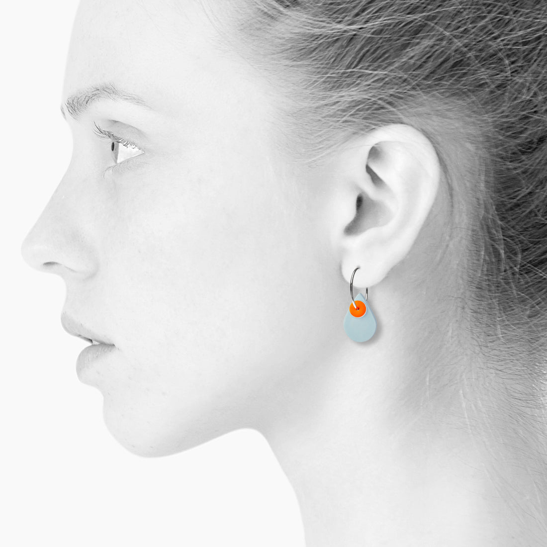 AURA drop øreringe - CLOUD/NEON ORANGE - SCHERNING smykker