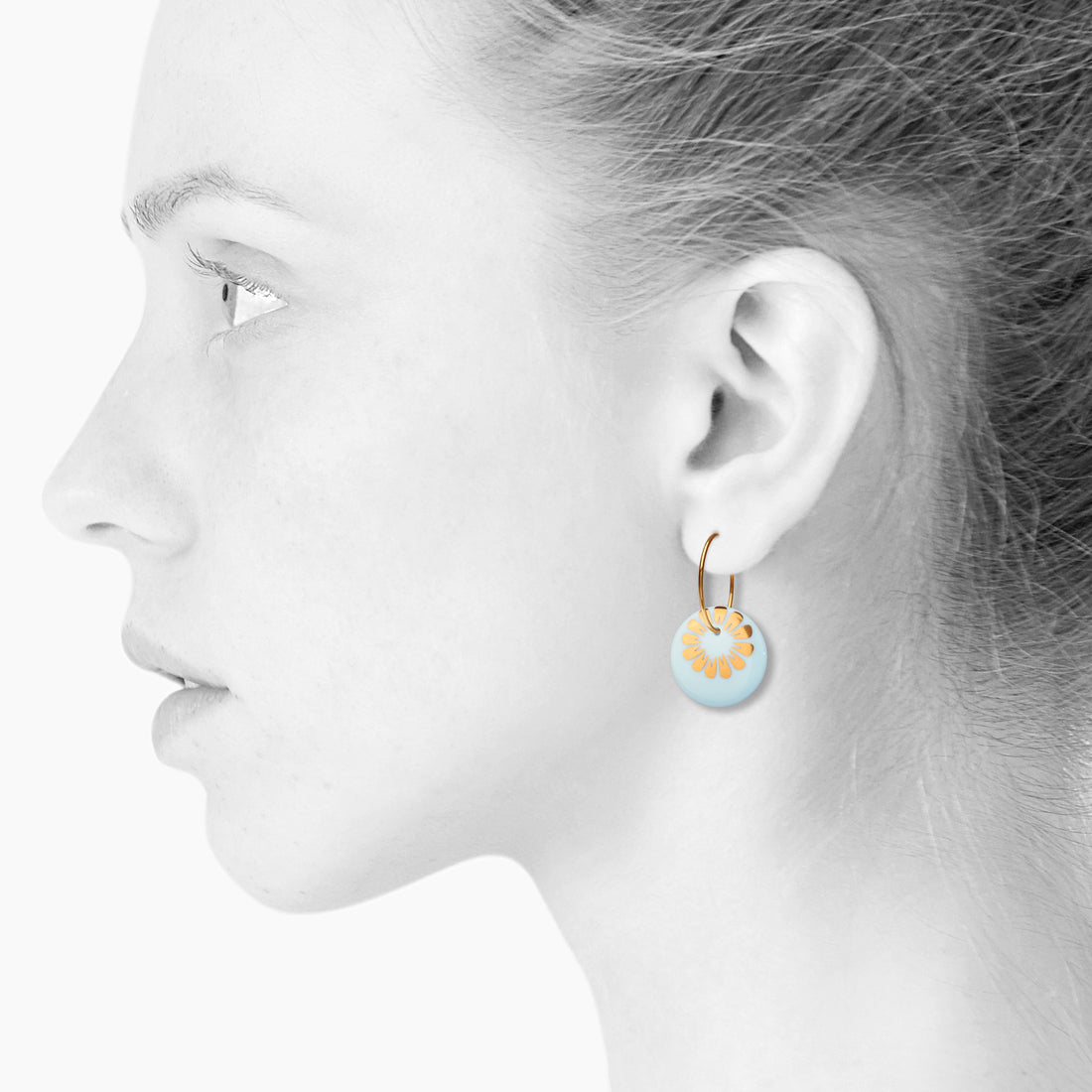 BLOOM øreringe, stor - CLOUD/GOLD - SCHERNING smykker
