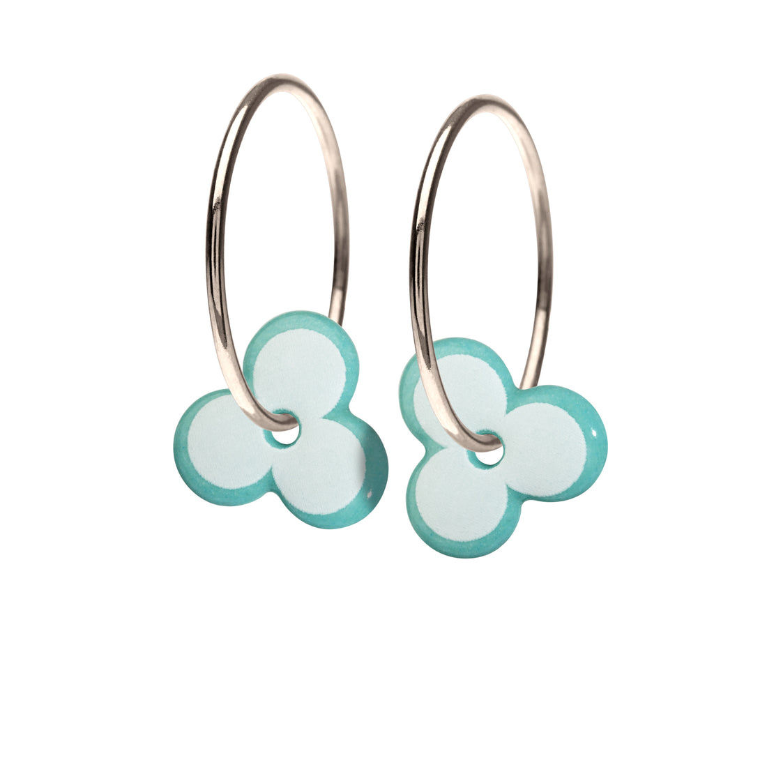 CLOVER øreringe · AQUAMARINE/WHITE