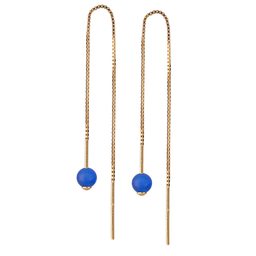 GLOW kædeørestikker med perle - ROYAL BLUE - SCHERNING smykker