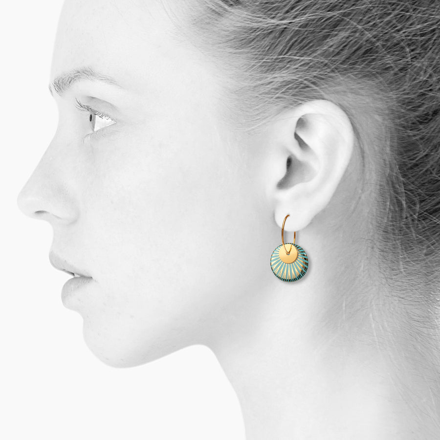 Smukke øreringe · SPLASH duo øreringe - AQUAMARINE/GOLD - SCHERNING smykker