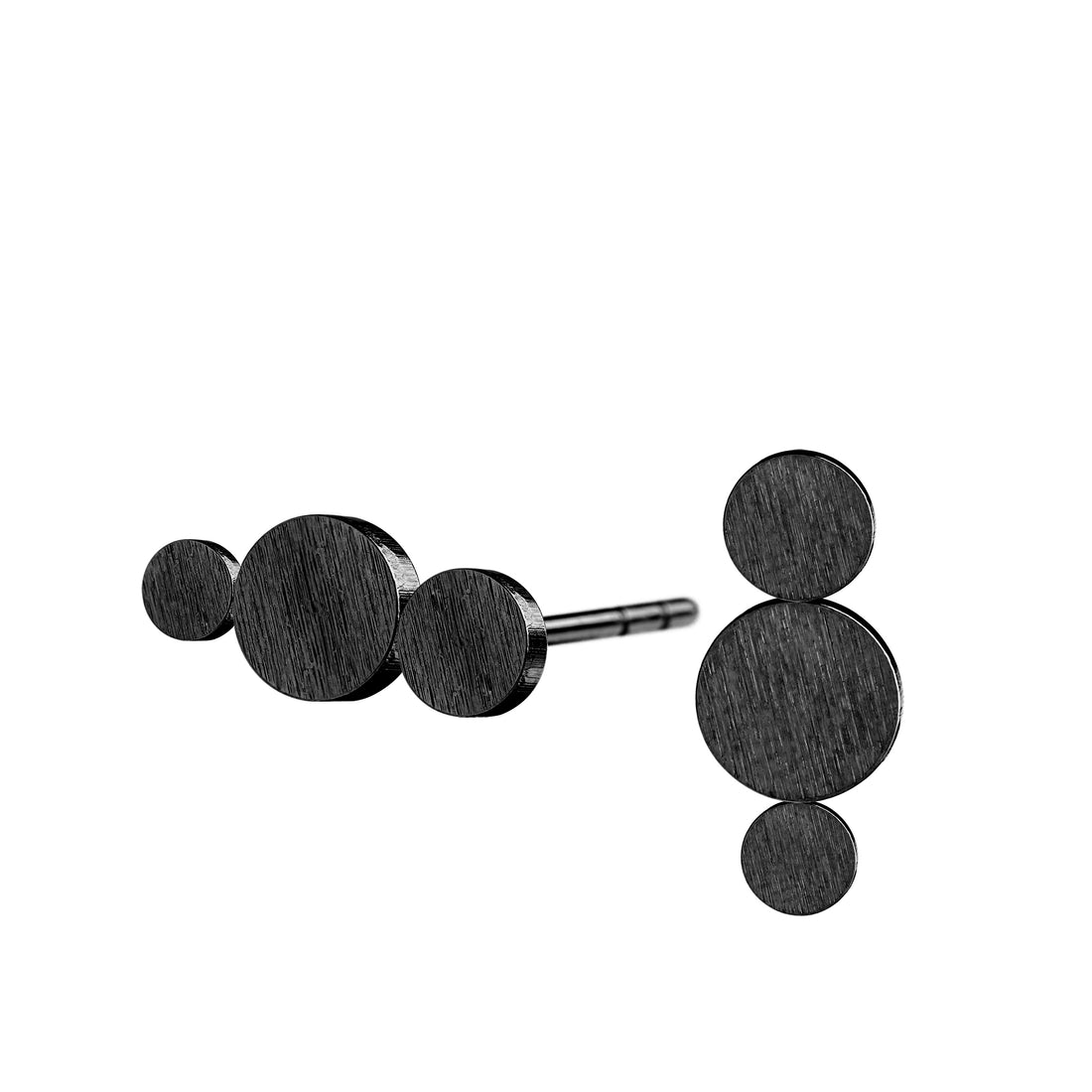 TRIO · ruthenium · SCHERNING øreringe · Håndlavede Danske smykker
